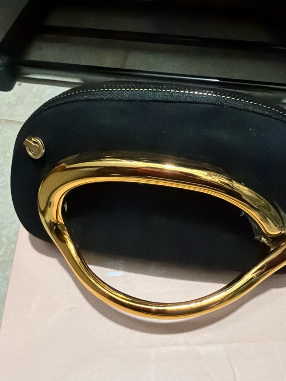 Black Women’s Handbag with Gold Handle